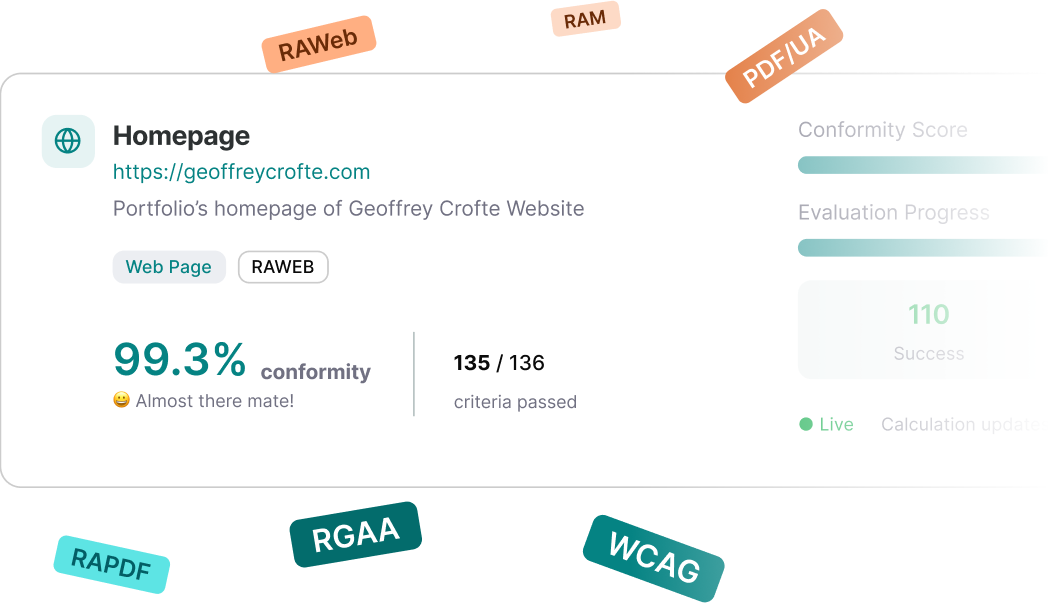 Checkfox accessibility audit interface